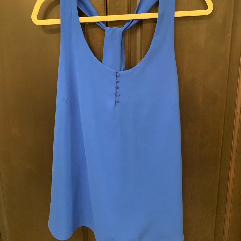 Blue sleeveless tank blouse
